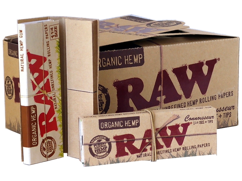 Κουτί με 24 χαρτάκια RAW ORGANIC Connoisseur 1 και 1 τέταρτο συν tips 50 φύλλα συν 50 τζιβάνες