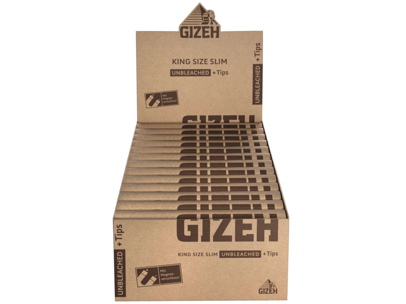 14830 -   26   Gizeh UNBLEACHED MAGNET King Size SLIM + TIPS