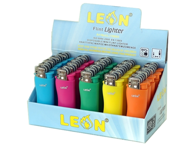 4626 - Κουτί με 25 αναπτήρες Leon Mini Lighter (WAVE) Rainbow Colours 170003