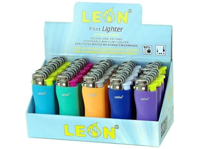 4630 - Κουτί με 25 αναπτήρες Leon Mini Lighter (WAVE) Beauty Colours 170027