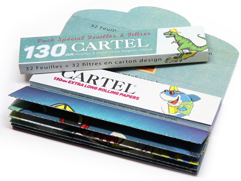 4677 - Cartel 130mm + Tips  32   32  Extra Long King Size Slim 14gsm