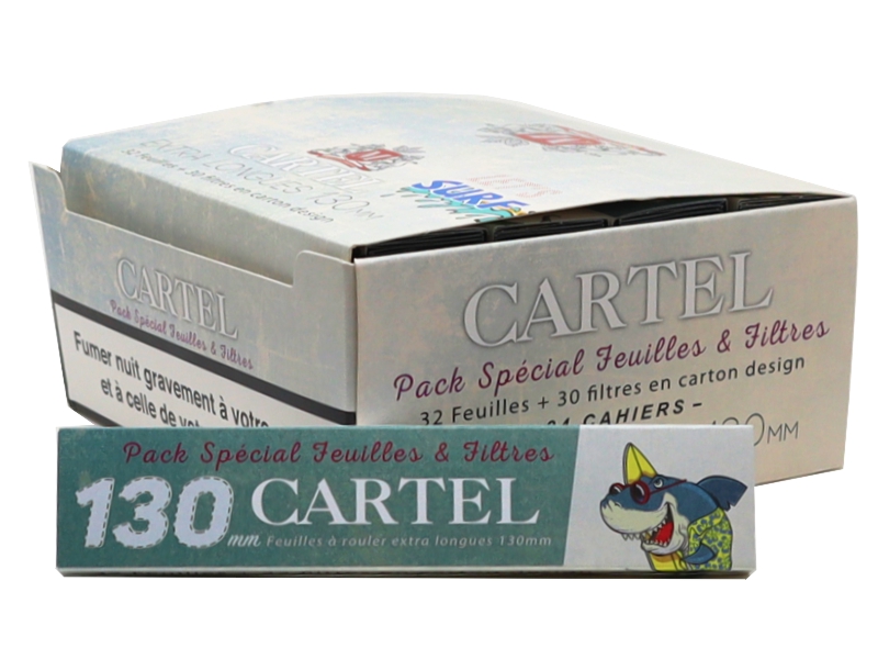 Cartel 130mm + Tips με 32 τσιγαρόχαρτα και 32 τζιβάνες Extra Long King Size Slim 14gsm (κουτί των 24τεμ)