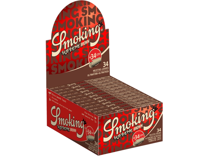 14997 - Smoking SUPREME BROWN King Size  + Tips   (  24 )