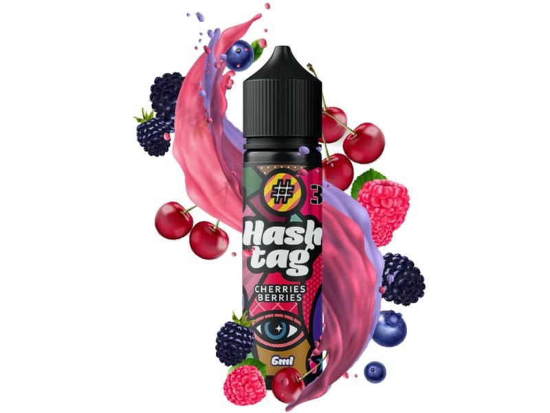 15028 - HASHTAG FLAVORSHOTS CHERRIES BERRIES 31 Shake and Vape 6/60ML (������ ��� ���������)