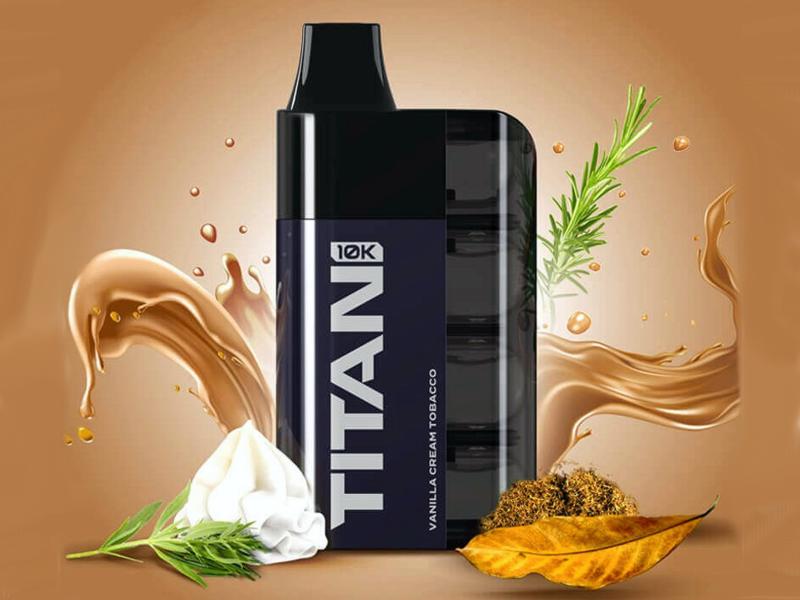 TITAN VANILLA CREAM TOBACCO 8*2ML ������ 16ML 20mg (������� �� ������� ��� ����� ) 10000 PUFFS ����������� ������� ���� ������