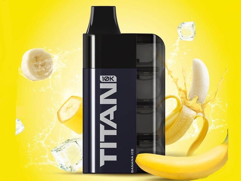 TITAN BANANA ICE 8*2ML ������ 16ML 20mg (������� �� ����)10000 PUFFS ����������� ������� ���� ������