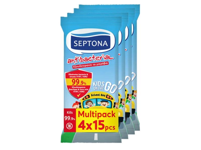 SEPTONA ANTIBACTERIAL KIDS ON THE GO (4*15���) ���������������� ���������� ������ ��� ������