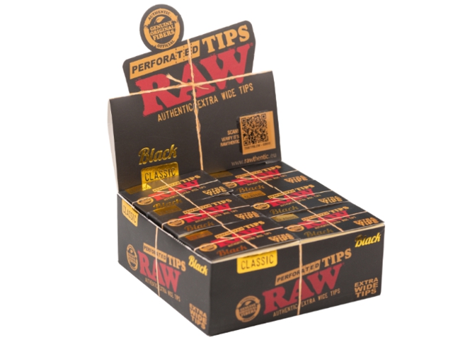 15177 - ������� Raw Black Extra Wide Tips 40 ������� �������� (����� ��� 36 ���)