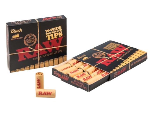 15178 - ������� Raw Black Tips W-WIDE Prerolled ������������ ��� �� 18 ��������
