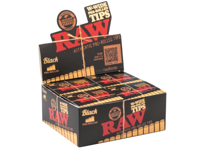 15179 - ������� Raw Black Tips W-WIDE Prerolled ������������ ��� �� 18 �������� (����� ��� 20)