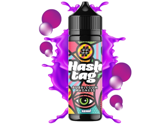 15189 - HASHTAG FLAVORSHOTS BUBBLEGUM MADNESS 20 Shake and Vape 12/120ML (������������)
