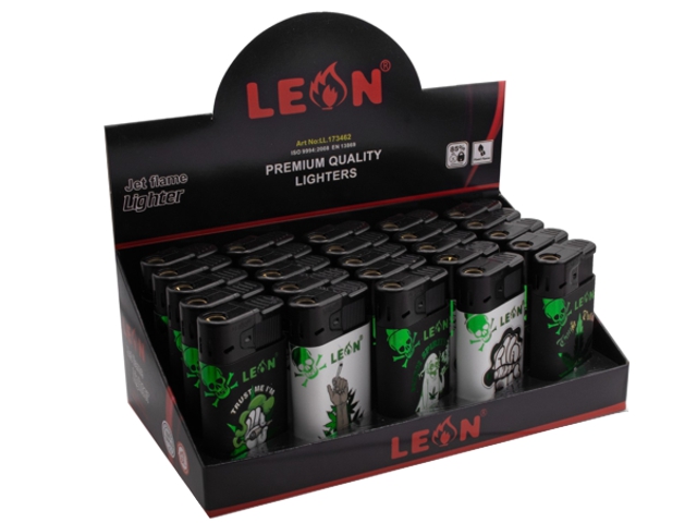 LEON 173462 GREEN JETFLAME αναπτήρας αντιανεμικός (ΚΟΥΤΙ ΜΕ 25 ΑΝΑΠΤΗΡΕΣ) LEON 173462 GREEN JETFLAME αναπτήρας αντιανεμικός (ΚΟΥΤΙ ΜΕ 25 ΑΝΑΠΤΗΡΕΣ)