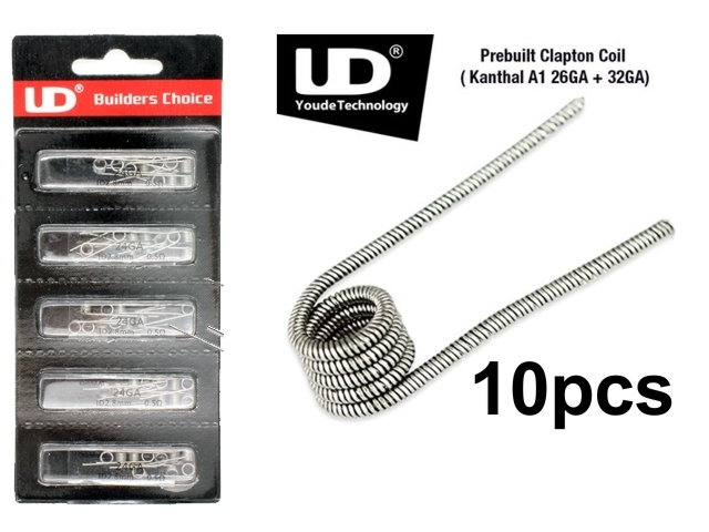 Prebuilt Clapton Coils YOUDE 26GA SS316L+32GA KANTHAL A1 * ID2.8*0.6 (10 )