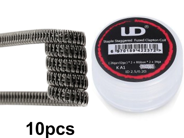 5141 -   UD Staggered fuse clapton coil SS316L 26GA+ Ribbon (0.5*0.1)*2+32GA*0.15 (10 )