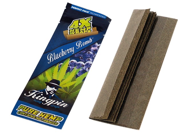 6135 - Kingpin Hemp Wraps BLUE Blueberry Bomb ( 4 )