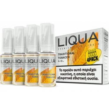 Liqua TRADITIONAL TOBACCO 4*10ml (καπνικό με επίγευση σανδαλόξυλο)