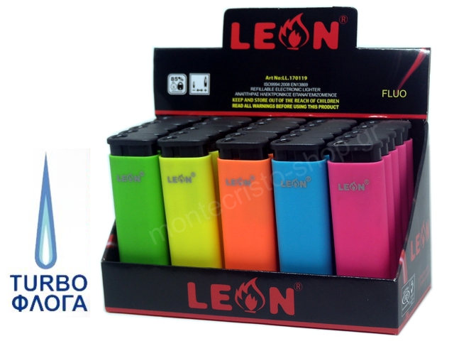 LEON WINDPROOF LIGHTER FLUO COLOURS 170119 (  25 )