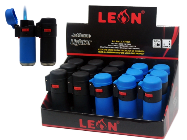 LEON BARREL LIGHTER JETFLAME BLUE&BLACK 170225 (  15 )