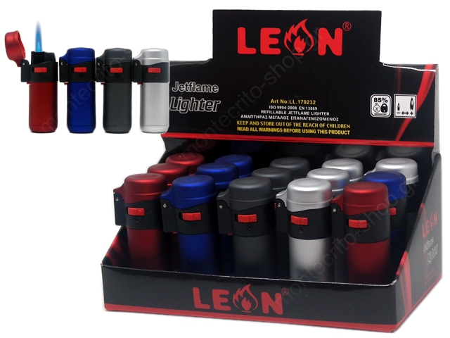 8164 - LEON METALLIC BARREL JET LIGHTER 170232 (  15 )