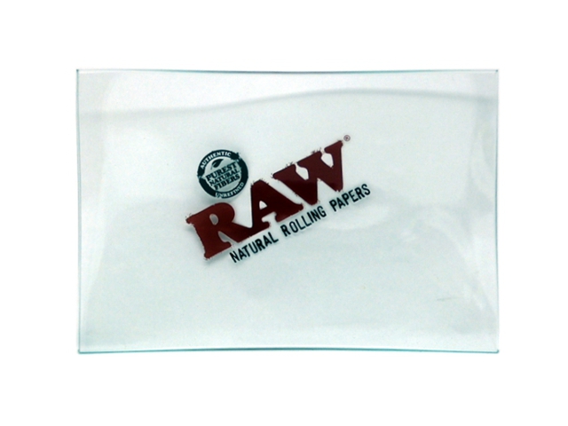 RAW GLASS TRAY DOUBLE THICK ROLLING TRAY MINI   