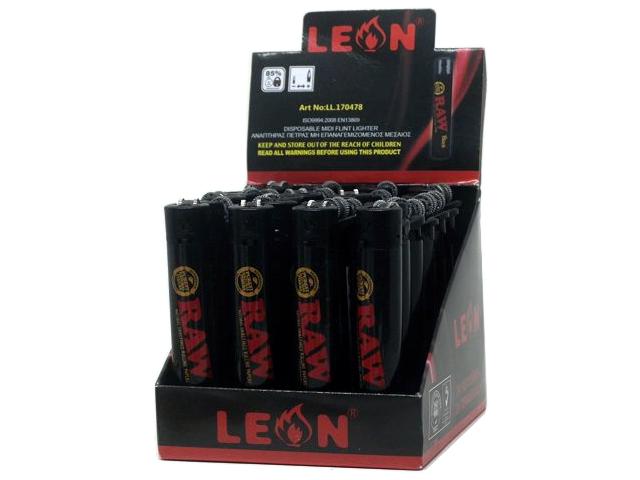 11265 - Αναπτήρας Leon 170478 Raw Black Edition (κουτί 24)