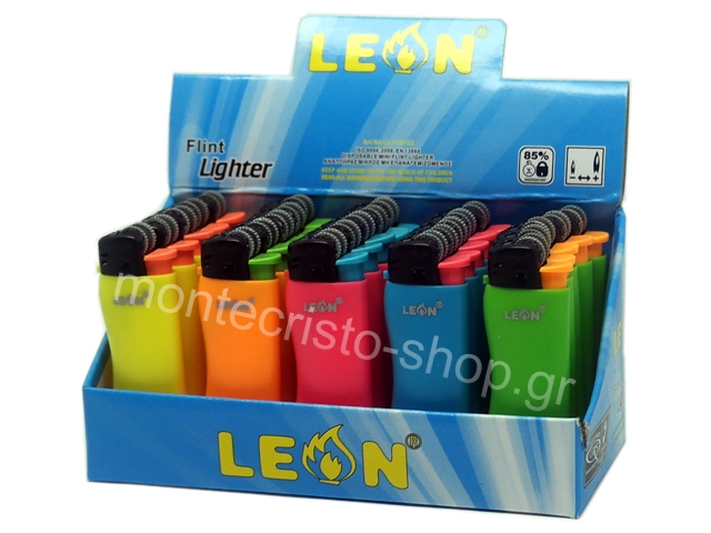 8348 - Αναπτήρας Leon Mini Lighter (WAVE) Disposable Neon Colours 170102 (κουτί με 25 αναπτήρες)