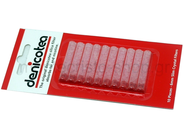 Ανταλλακτικά φίλτρα τσιγάρου DENICOTEA Slim Crystal Filters 6mm με 10 τεμάχια