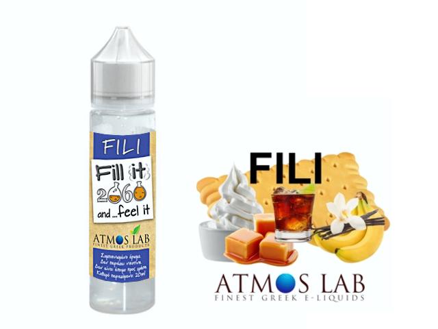 7730 - Atmos Lab FILI Fill it & Feel it Shake and Vape 20/60ML (μπανάνα, μπισκότο, καραμέλα, ρούμι, μαύρη ζάχαρη και βανίλια)