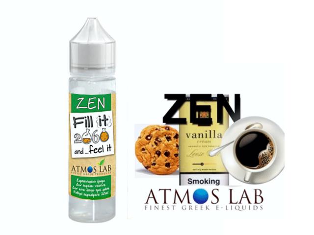 7731 - Atmos Lab ZEN Fill it & Feel it Shake and Vape 20/60ML (καπνικό με βανίλια, καφέ και μπισκότο)