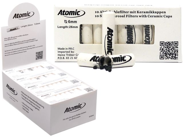 10607 - Atomic Filter 6mm Ενεργού άνθρακα 10 (κουτί των 20) 0163500