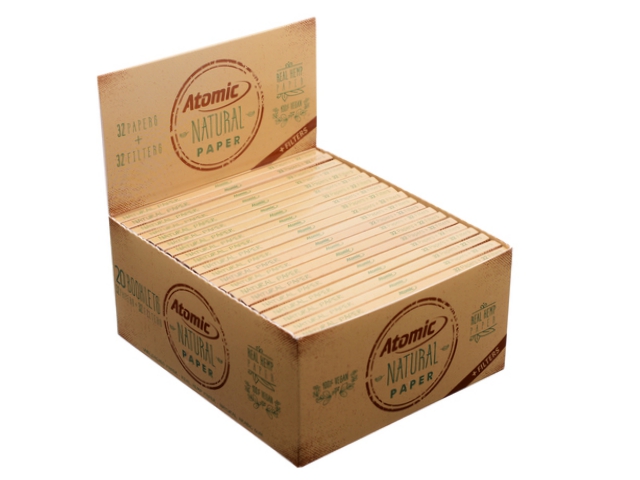 9094 - ATOMIC Natural Papers King Size Maxi Pack με τζιβάνες 0164500 (13.5 g/m2) κουτί των 20