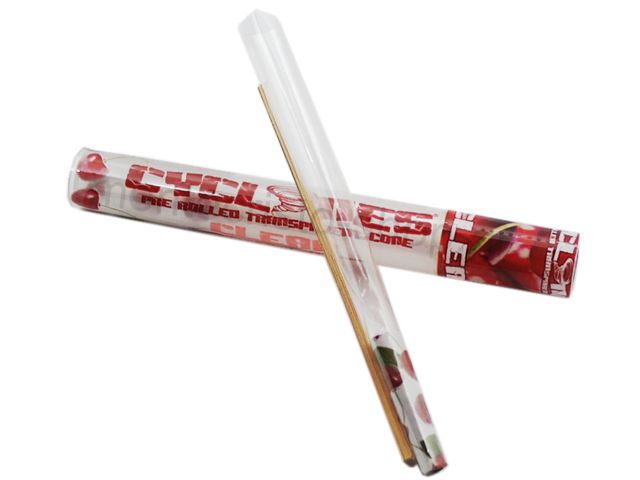 7062 - Cyclones Clear Cherry Pre Rolled Transperant Cone ()  