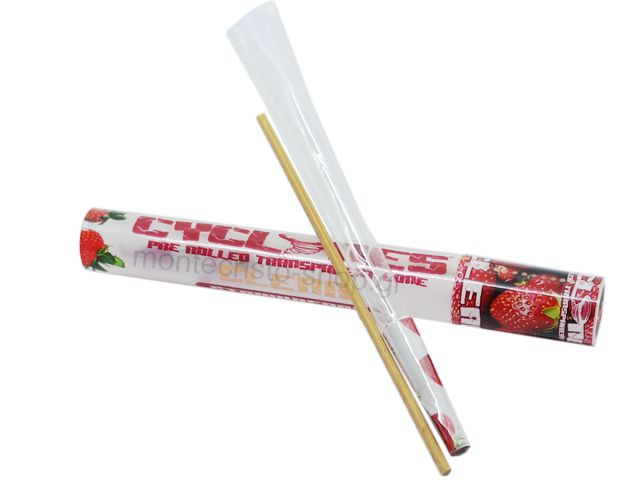 7064 - Cyclones Clear Strawberry Pre Rolled Transperant Cone ()  