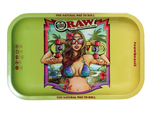 11257 -   RAW BRAZIL METAL CLASSIC ROLLING TRAY SMALL 14192