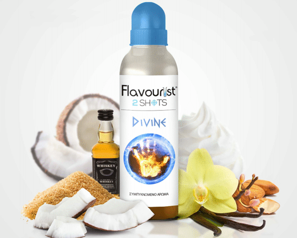 FLAVOURIST 2SHOTS DIVINE 30/70ml (κρέμα, καρύδα, ξηροί καρποί και ουίσκι)