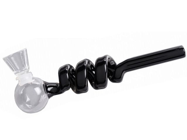 Glass Pipe Twist γυάλινη πίπα 14.5cm 0212787 Μαύρη