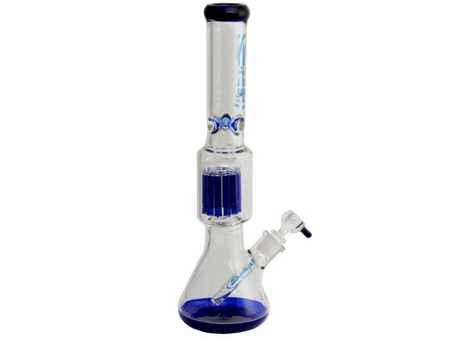 8201 -   Glassbong 45cm Clear & Blue 0212641 Ice Bong (      )