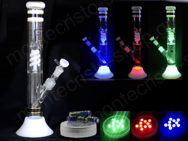 8445 -   GRACE AMSTERDAM G181W GLASS ICE BONG 43cm ( led )