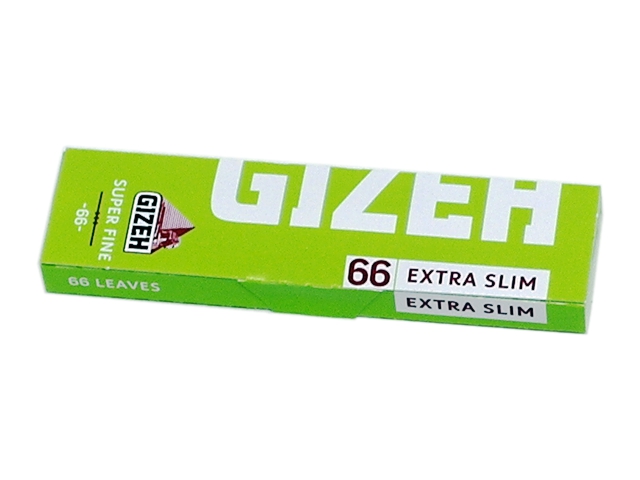 8743 - Χαρτάκια GIZEH Extra Slim Super Fine 66 (λαχανί στενά)