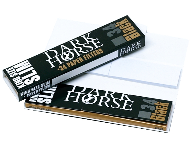 11314 - Χαρτάκια στριφτού DARK HORSE BLACK King Size Slim ΜΕ ΤΖΙΒΑΝΕΣ