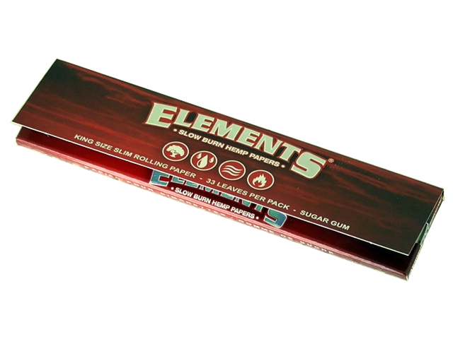 5088 -   ELEMENTS RED 33 King Size SLOW BURN HEMP PAPERS