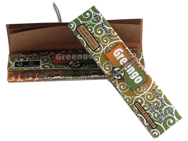   GREENGO KING SIZE SLIM + 34 Extra Tips UNBLEACHED  