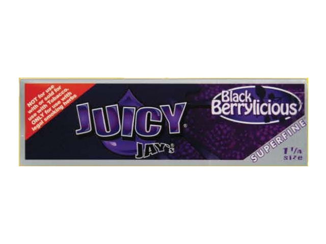 10042 - Χαρτάκια στριφτού Juicy Jays BLACK BERRYLICIOUS ΜΑΥΡΟ ΒΑΤΟΜΟΥΡΟ 1 1/4 SUPERFINE (εξαιρετικά λεπτό)