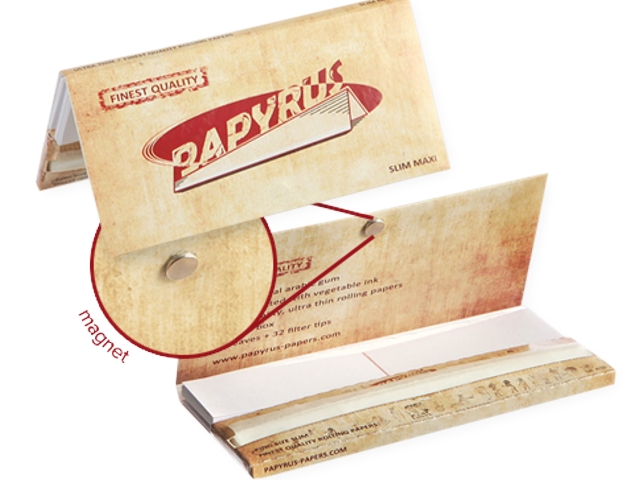 3542 - Χαρτάκια στριφτού PAPYRUS King Size Slim Maxi pack Papers + Tips με μαγνήτη