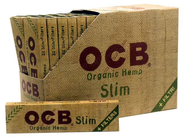 8046 - Χαρτάκια στριφτού OCB ORGANIC HEMP King Size Slim and Filters Κουτί των 32 τεμαχίων