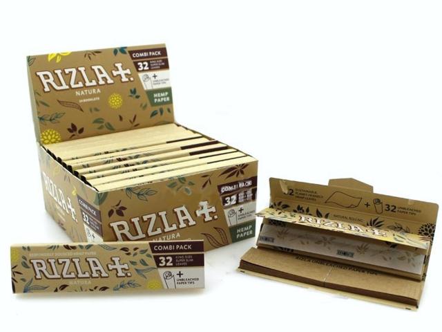 Χαρτάκια στριφτού RIZLA NATURA King Size 32 με τζιβάνες κουτί 24 τεμαχίων