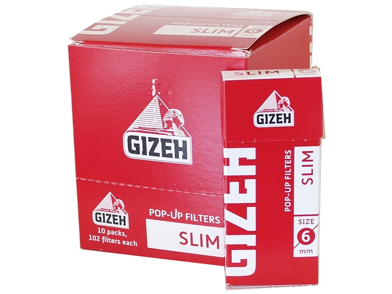 4418 - Κουτί με 10 Φιλτράκια στριφτού Slim Pop Up Filters Slim 6mm GIF018
