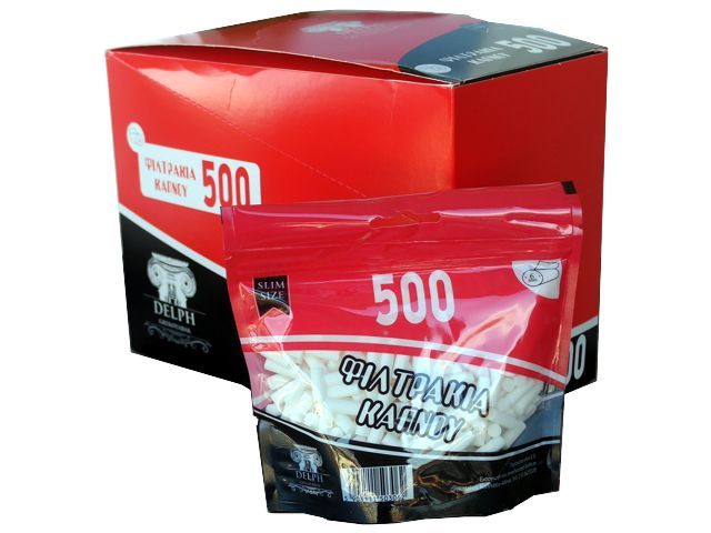 Κουτί με 10 σακουλάκια φιλτράκια στριφτού DELPH ULTRA SLIM 5.7mm 500