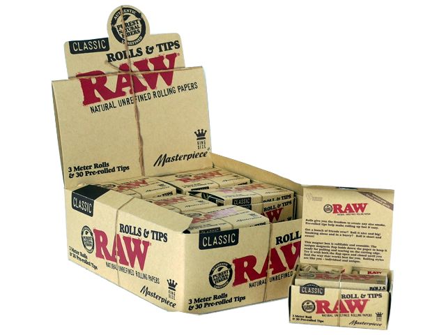 5818 -   12 RAW ROLL & TIPS CLASSIC UNREFINED ( &  ) 3 