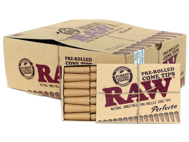 Κουτί με 20 προτυλιγμένες κωνικές Τζιβάνες Raw Pre-rolled Cone Tips με 21 τζιβάνες